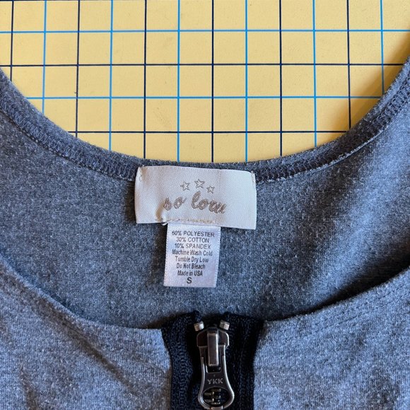 So Low zip-front minidress dark gray sz S - Picture 8 of 8